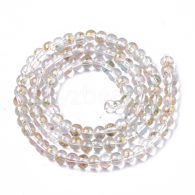 Transparent Spray Painted Glass Bead Strands GLAA-N035-03A-B07-1