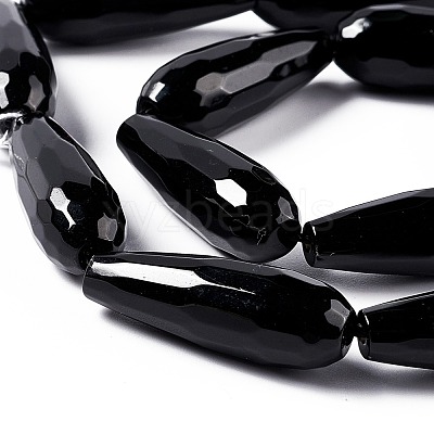 Natural Black Stone Beads Strands G-I328-04-1