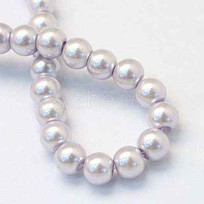 Baking Paint Pearlized Glass Pearl Round Bead Strands HY-Q003-4mm-25-1