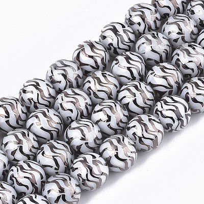 Electroplate Glass Beads Strands EGLA-S177-09B-01-1