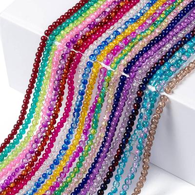 20 Colors Spray Painted Crackle Glass Beads Strands CCG-X0012-01-6mm-1