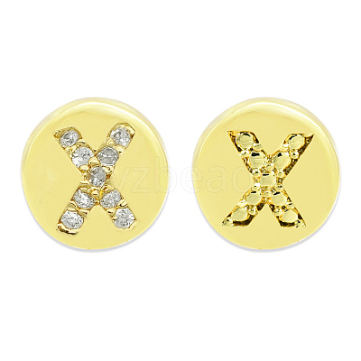 Brass Micro Pave Clear Cubic Zirconia Beads KK-T030-LA843-XX3-1