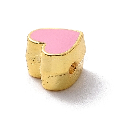 Eco-friendly Rack Plating Brass Enamel Beads KK-F843-30G-08-1