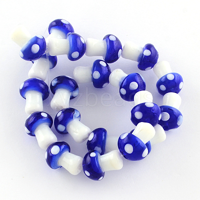 Mushroom Handmade Lampwork Beads Strands LAMP-R116-12-1