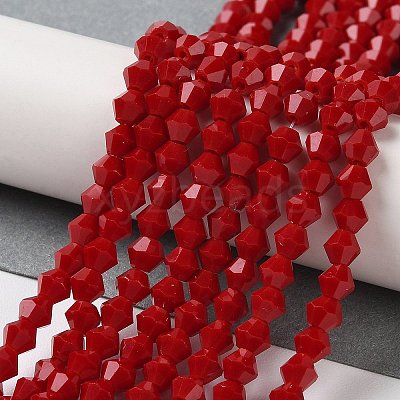 Opaque Solid Color Imitation Jade Glass Beads Strands GLAA-F029-P4mm-01-1