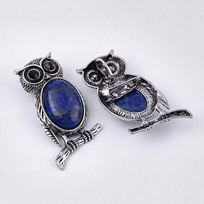 Natural Lapis Lazuli Brooches/Pendants G-S353-05J-1