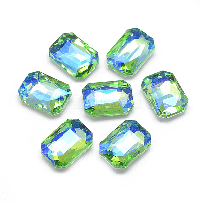 Pointed Back Glass Rhinestone Cabochons RGLA-T019-10x14mm-06-1
