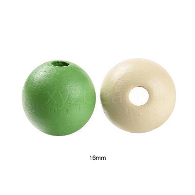 160Pcs 4 Colors Farmhouse Country and Rustic Style Painted Natural Wood Beads WOOD-LS0001-01I-1
