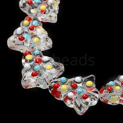 Handmade Bumpy Glass Beads Strands LAMP-F032-08J-1