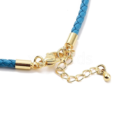 Braided Round Imitation Leather Bracelets Making BJEW-H610-01G-13-1