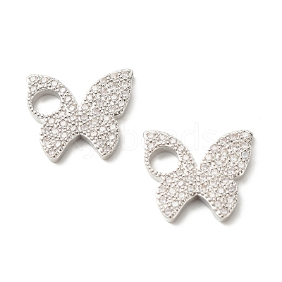 Eco-Friendly Brass Micro Pave Clear Cubic Zirconia Pendants KK-G405-03P-RS-1