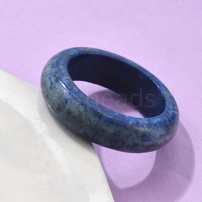 Natural Gemstone Plain Band Ring RJEW-P044-01A-M-1