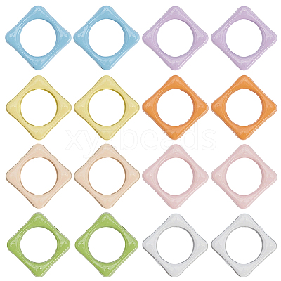 32Pcs 8 Colors Baking Paint Alloy Bead Frame FIND-SP0004-50B-1