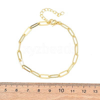 Brass Paperclip Chains Bracelets for Women BJEW-C140-24G-1