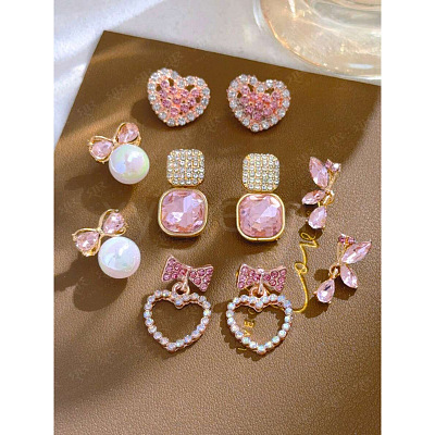 5 Pairs Alloy Dangle Stud Earrings FS-WG460F5-01-1