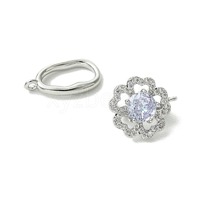 SHEGRACE Bras Micro Pave Clear Cubic Zirconia Fold Ovar Clasps XGRBA315D-807PB-1