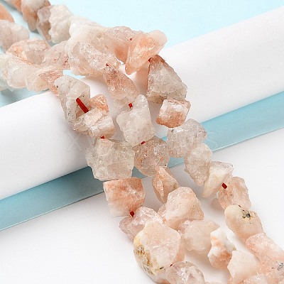 Raw Rough Synthetic Strawberry Quartz Beads Strands G-B065-C23-1