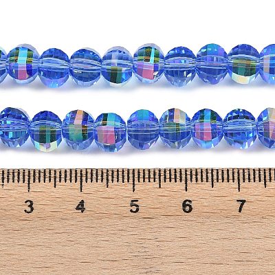 Electroplate Transparent Glass Beads Strands EGLA-B011-08A-AB08-1