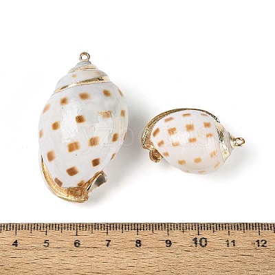 Electroplate Natural Spiral Shell Big Pendants SSHEL-N042-13-1