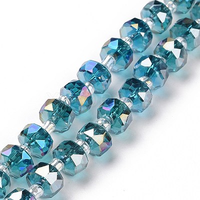Electroplate Transparent Glass Beads Strands EGLA-H101-03B-1