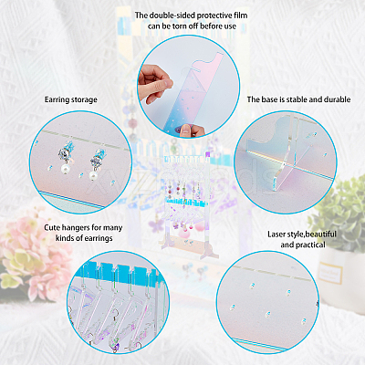 Laser Style Acrylic Earring Display Stands EDIS-WH0029-31-1