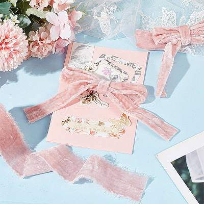 5 Yards Polyester Frayed Ribbon OCOR-WH0082-226A-03-1