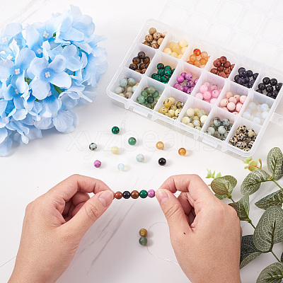 270Pcs 18 Colors Natural & Synthetic Gemstone Beads G-YS0001-09-1