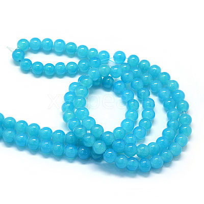 Baking Paint Imitation Jade Glass Round Bead Strands DGLA-Q021-10mm-06-1