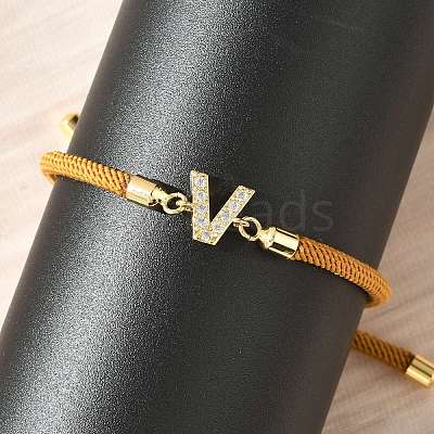 Adjustable Nylon Cord Bracelets LS-BJEW-C096-01G-22-1