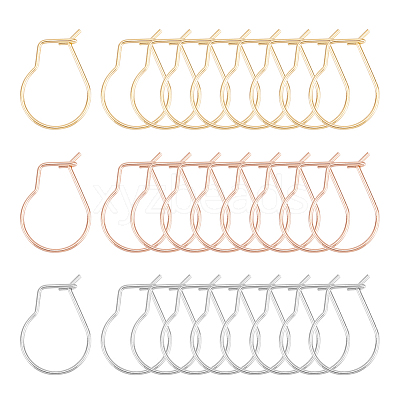 304 Stainless Steel Hoop Earring Findings Kidney Ear Wires STAS-UN0012-43-1
