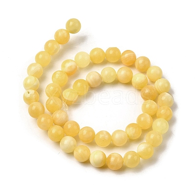 Natural Yellow Jade Beadd Strands G-A274-A01-8mm-1