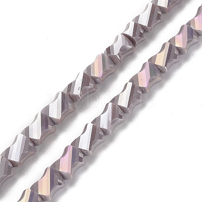 Electroplated Glass Beads Strands GLAA-G092-A-04-1