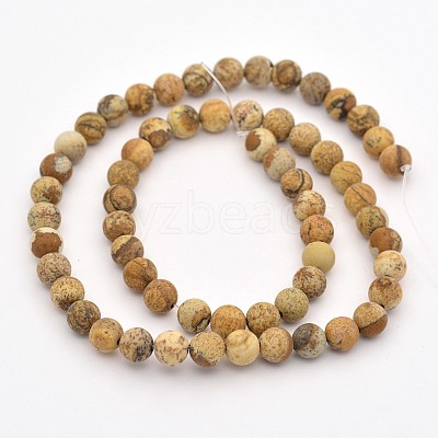 Natural Picture Jasper Beads Strands G-D659-6mm-1