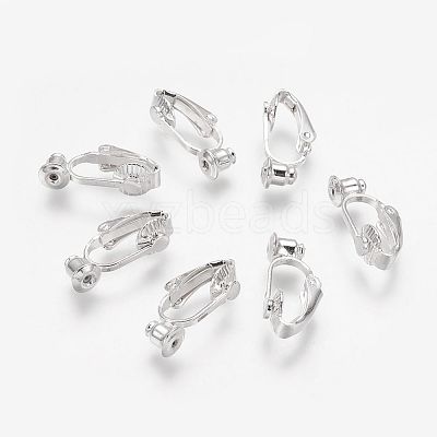 Brass Clip-on Earring Converters Findings KK-Q115-S-NF-1