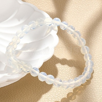 Opalite Beaded Stretch Bracelets BJEW-D446-B-07-1