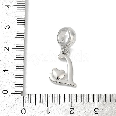 Brass European Dangle Charms KK-Z097-01L-GP-1