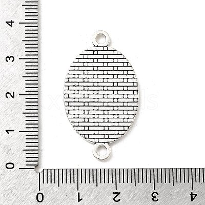 Antique Silver Tibetan Style Alloy Flat Oval Cabochon Connector Settings TIBE-M022-05AS-1