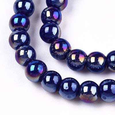 Electroplate Opaque Glass Beads Strands X-GLAA-T032-P4mm-AB03-1