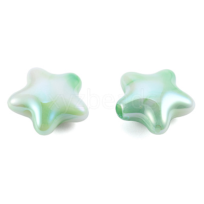 UV Plating Rainbow Iridescent Acrylic Beads PACR-T016-02B-1