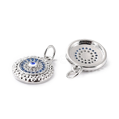 Brass Micro Pave Cubic Zirconia Pendants ZIRC-P092-010P-01-RS-1