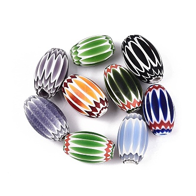 Handmade Millefiori Glass Barrel Beads LA-N002-28-1