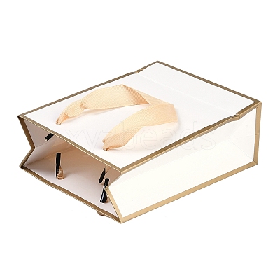 Rectangle Paper Bags with Ribbon Handles CARB-L011-01B-01-1