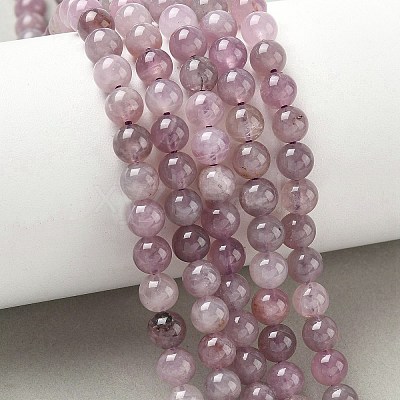 Natural Purple Madagascar Rose Quartz Beads Strands G-Z115-C02-6mm-1