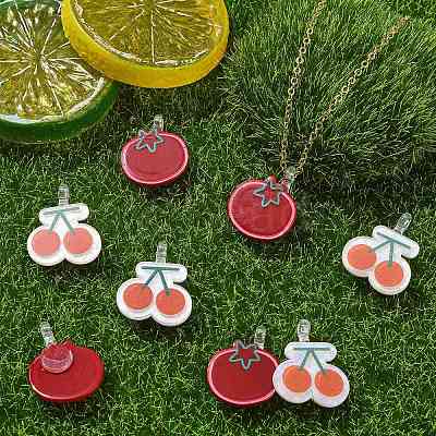 30Pcs 2 Styles Opaque Acrylic Pendants OACR-CJ0002-60-1