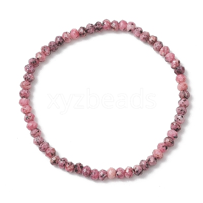Dyed Natural Malaysia Jade Faceted Rondelle Beads Stretch Bracelets for Women Men BJEW-JB13442-1
