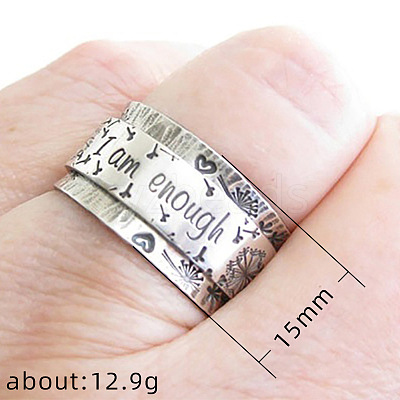 Dandelion with Word Pattern Alloy Finger Rings FS-WG2A4E2-01-1