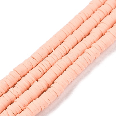 Flat Round Handmade Polymer Clay Bead Spacers X-CLAY-R067-3.0mm-13-1