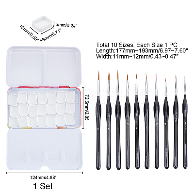 Wooden Mini Paints Brush Set AJEW-PH0001-66-1