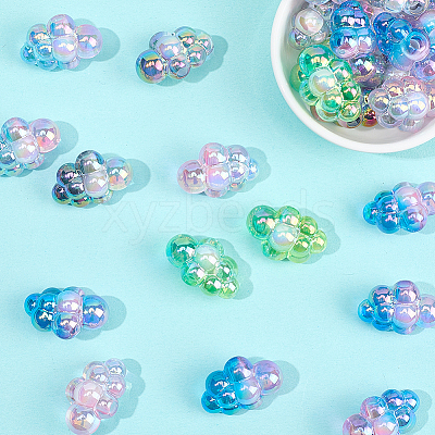 30Pcs Transparent Acrylic European Beads OACR-SC0002-72-1