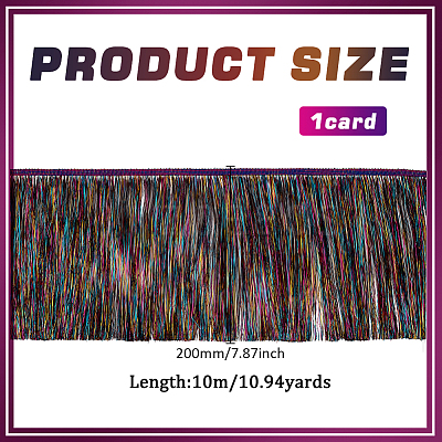 10M Polyester Fringe Ribbon with PET Tassels Trimming SRIB-WH0011-191-1